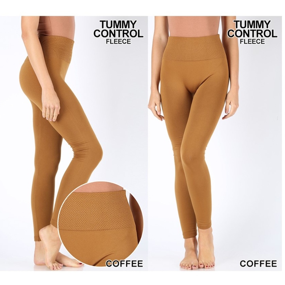 New! Coffee Fleece Lined Leggings